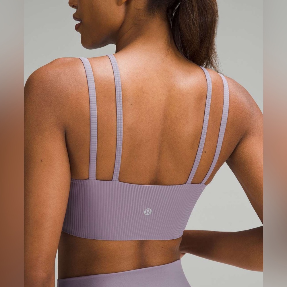 Lululemon Like a Cloud Strappy Longline Ribbed Bra *Light Support Purple Ash 8 - Picture 3 of 11